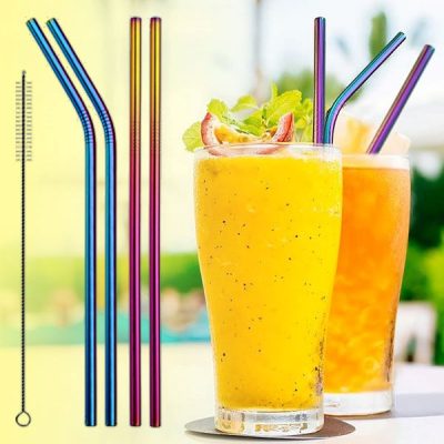 4x wiederverwendbare Stahlstrohhalme | STEELSIP