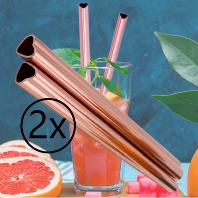 2x wiederverwendbarer Trinkhalm